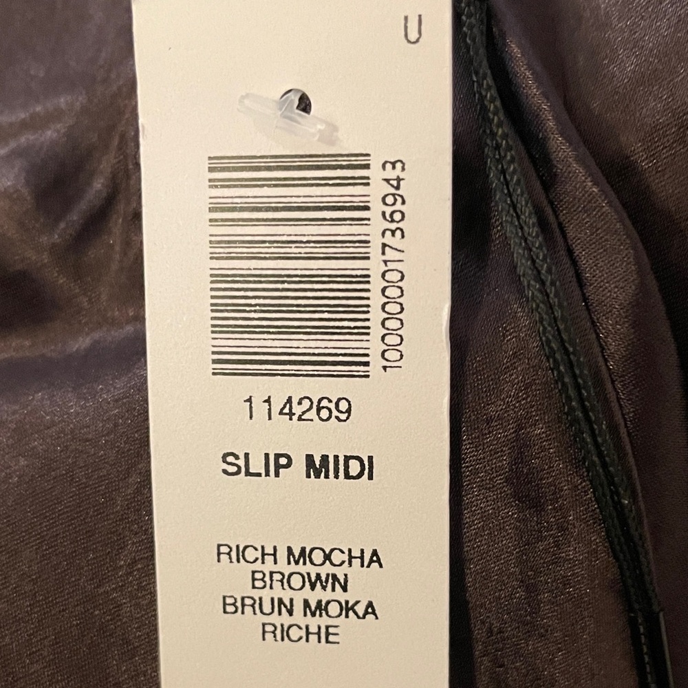 Babaton Rich Mocha Brown Satin Midi Skirt - Picture 6 of 6